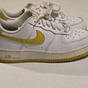 Nike Air Force 1 Low White Bright Citron Trainers Shoes Size 6 AH0287-103 Womens